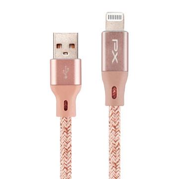 大通PX USB-A to Lightning充電線 1M-粉