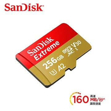 SanDisk晟碟 Extreme microSDXC A2 256G記憶卡