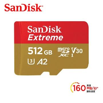SanDisk晟碟 Extreme microSD A2 512G記憶卡