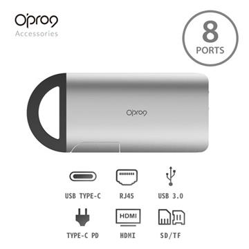 OPRO9 USB-C 8埠 帶線多功能轉接器