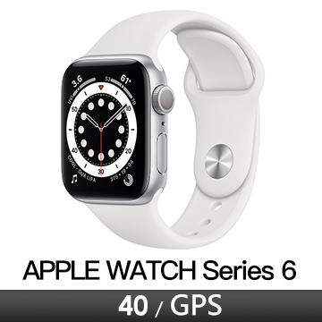 Apple Watch S6 GPS 40/銀鋁/白運動錶帶