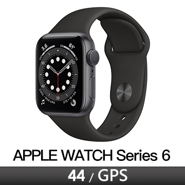 Apple Watch S6 GPS 44/灰鋁/黑運動錶帶