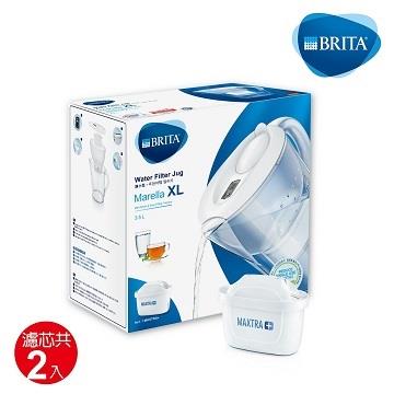 BRITA 馬利拉濾水壺G(白)XL+UNI P1(2芯)