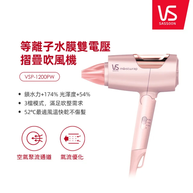 沙宣VS 等離子水膜雙電壓摺疊吹風機