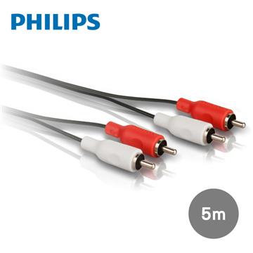 飛利浦PHILIPS 5.0m 2RCA/2RCA立體音源線 紅白