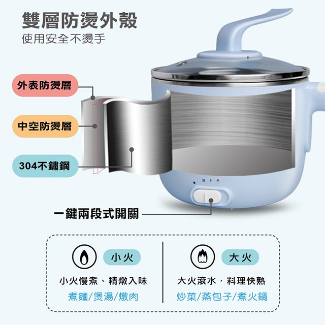 WONDER 1.7L雙層防燙多功能美食鍋 - 細節圖 1