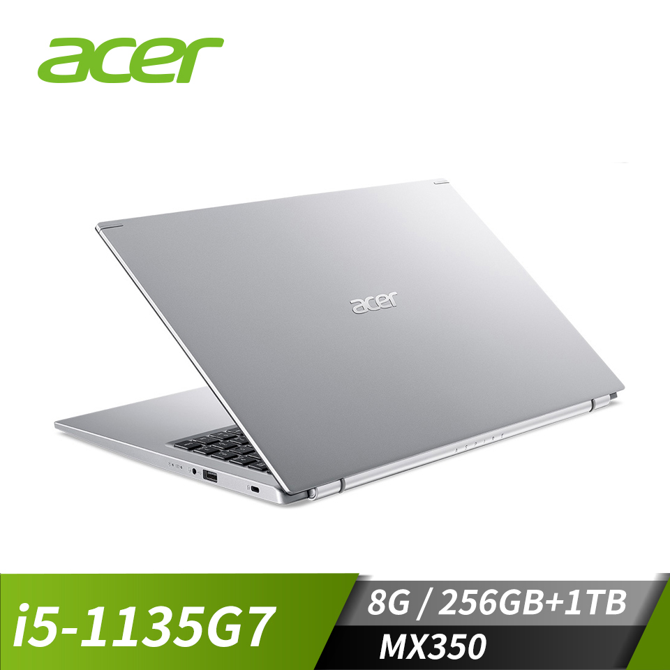 宏碁 ACER Aspire 5 筆記型電腦 14"(i5-1135G7/8GB/256GB/MX350/W10)銀