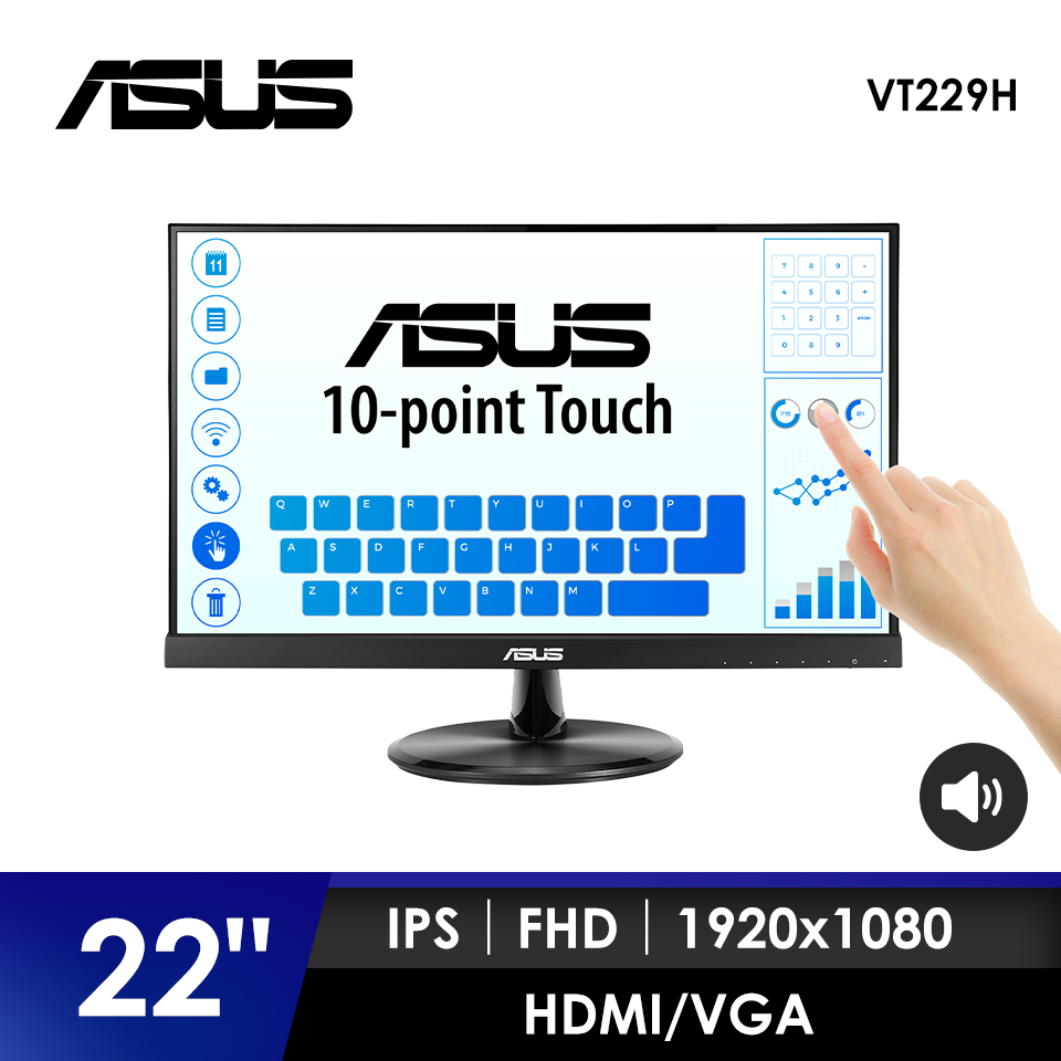 華碩ASUS VT229H 22型 IPS 多點觸控螢幕