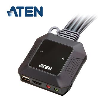ATEN CS22H 2埠USB 4K HDMI帶線式KVM切換器