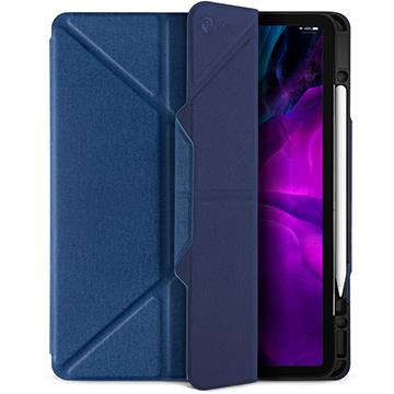 JTLEGEND iPad 12.9吋筆槽磁扣皮套-藍