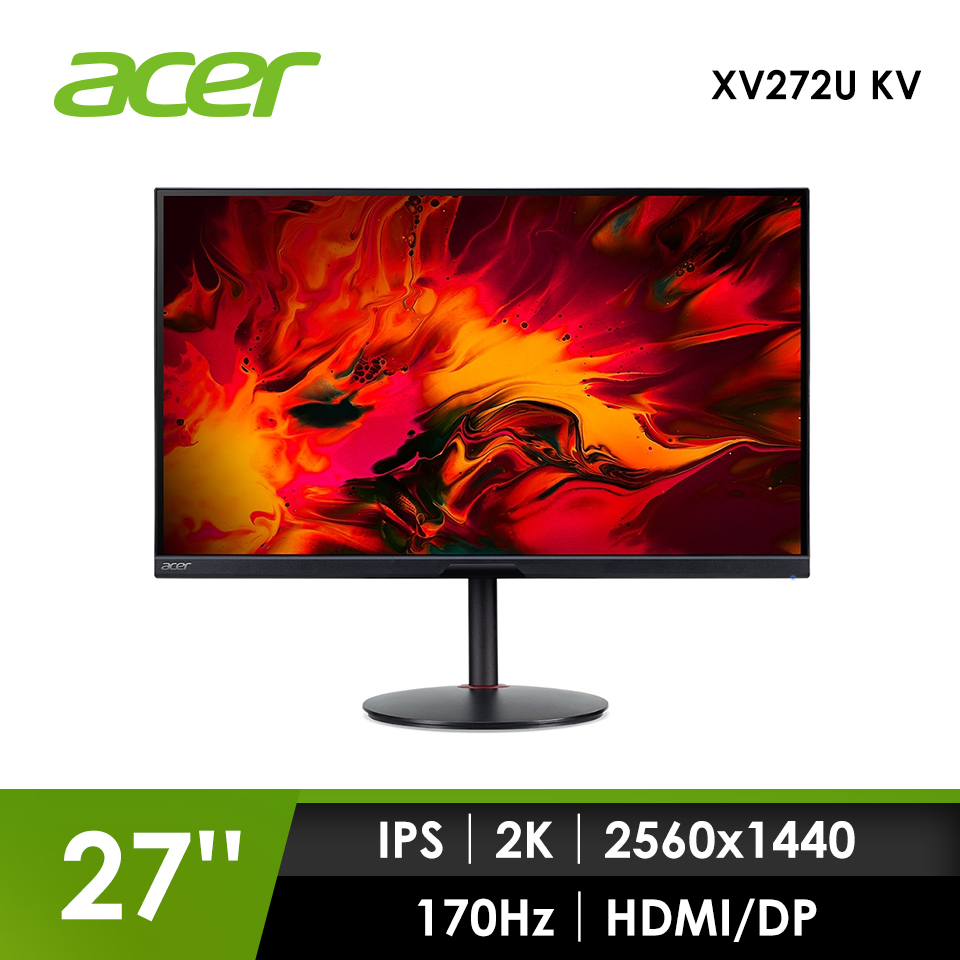 (福利品)宏碁 ACER 27型 2K HDR電競螢幕 XV272U KV