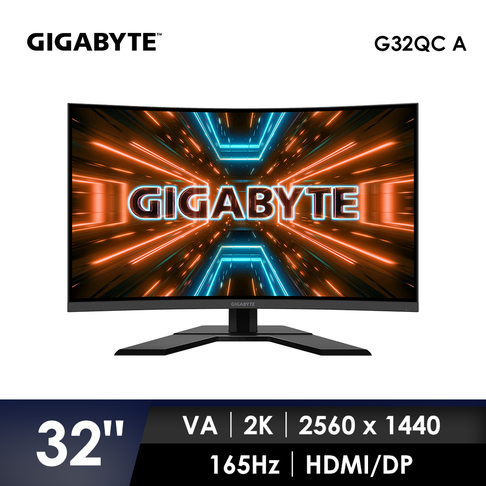 技嘉GIGABYTE 32型2K 165Hz HDR400曲面電競螢幕