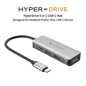 HyperDrive 4-in-1 USB-C Hub-太空灰