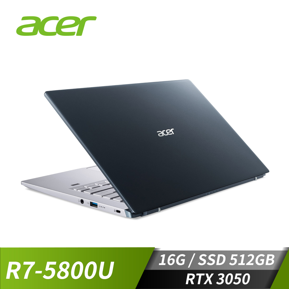 宏碁 ACER Swift X 筆記型電腦 14&quot; (R7-5800U/16GB/512GB/RTX 3050-4G/W10)藍