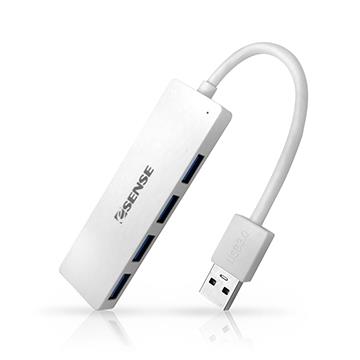 Esense高速傳輸4埠USB3.0 HUB-白