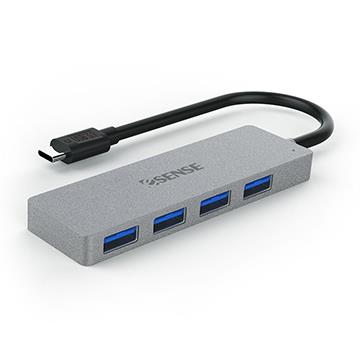 Esense Type-C USB3.1高速傳輸4埠HUB-灰