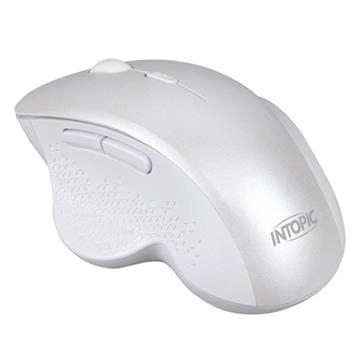 INTOPIC 2.4GHz飛碟無線靜音滑鼠-白