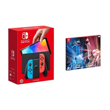 【遊戲組】Nintendo Switch（OLED款式）電光藍/紅 + Switch 寶可夢 珍珠鑽石雙包裝