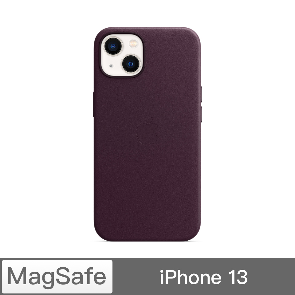 iPhone 13 MagSafe 皮革保護殼-暗櫻桃色