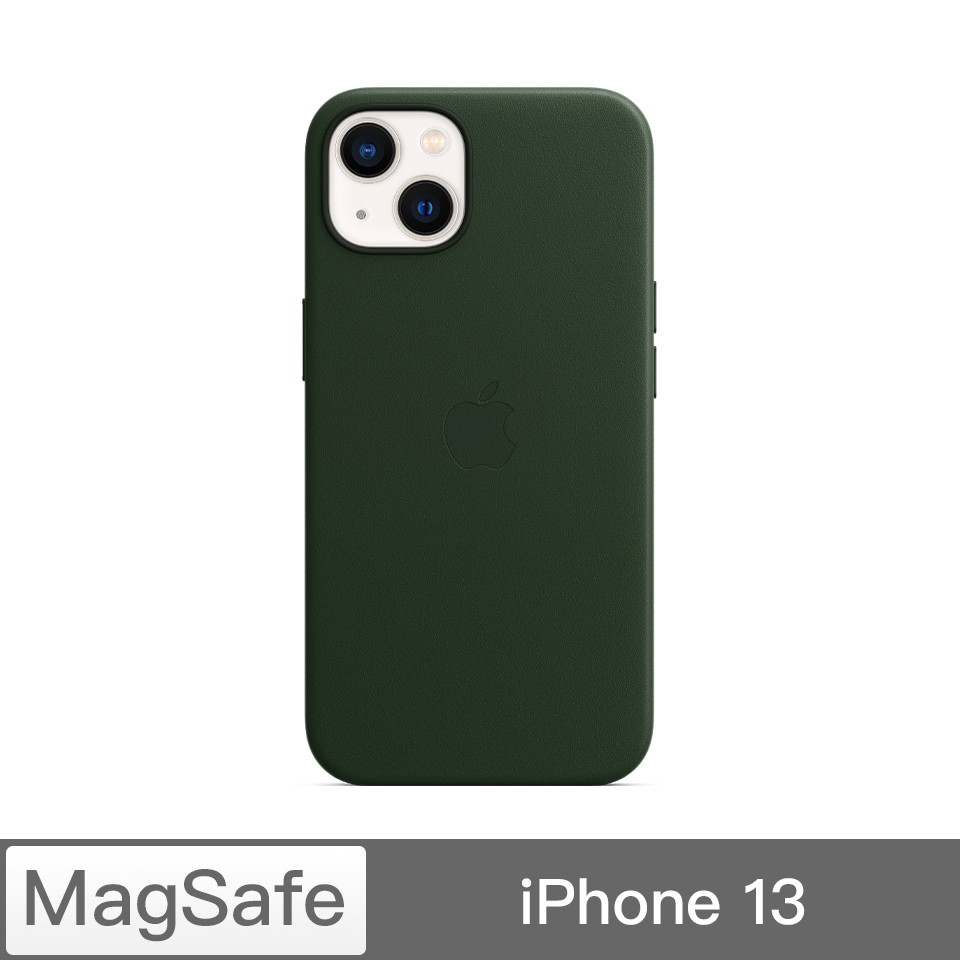 iPhone 13 MagSafe 皮革保護殼-杉綠色