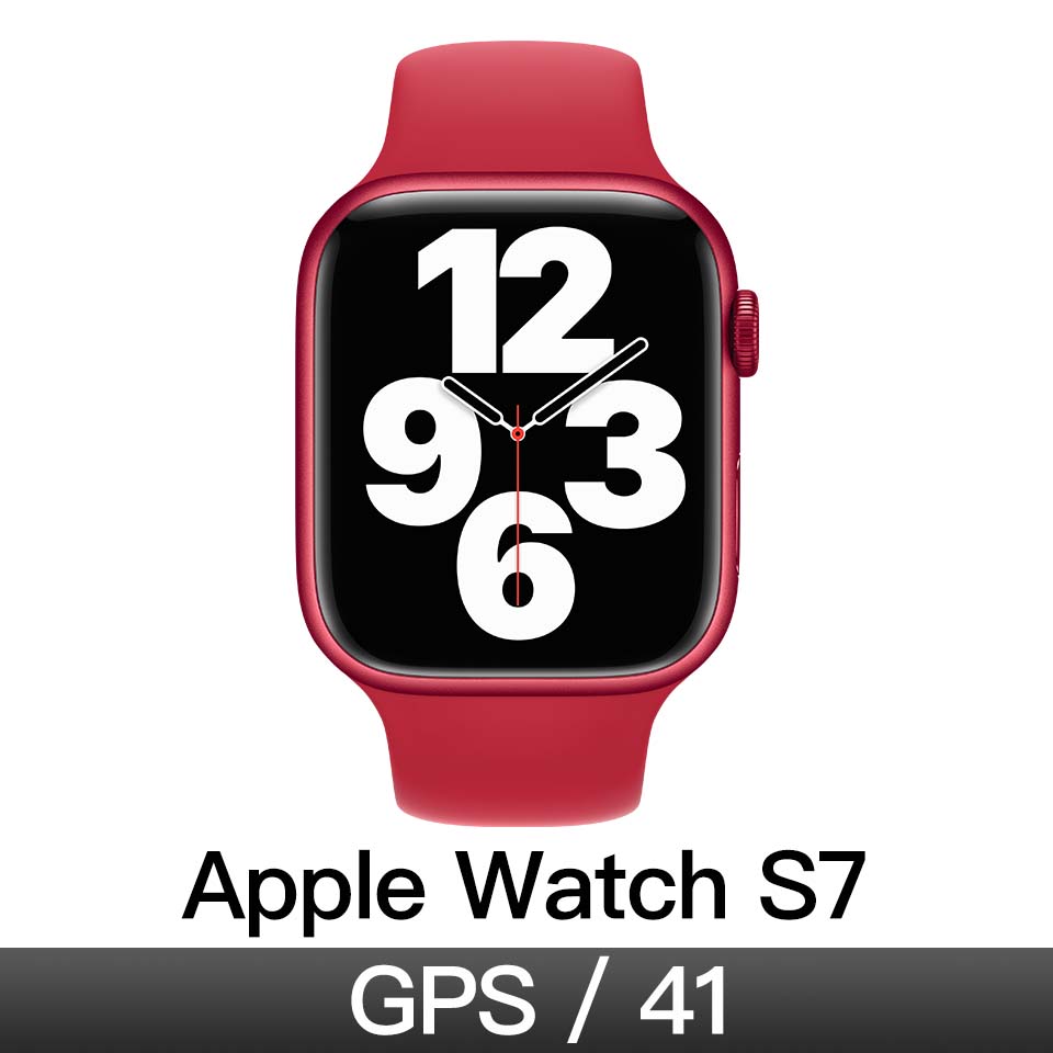 Apple Watch S7 GPS 41mm｜紅色鋁金屬錶殼｜紅色運動型錶帶