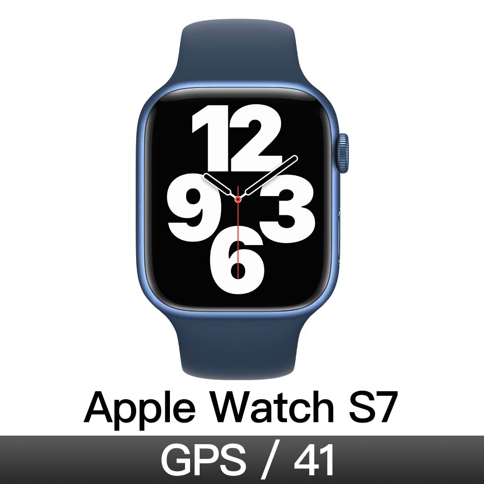 Apple Watch S7 GPS 41mm｜藍色鋁金屬錶殼｜深邃藍色運動型錶帶