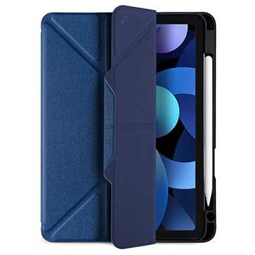 JTLEGEND iPad 10.2吋筆槽布紋皮套-藍