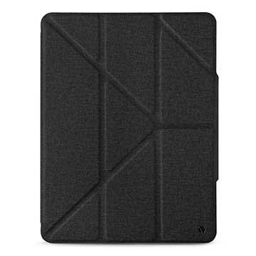 JTLEGEND iPad 10.2吋折疊布紋皮套-黑