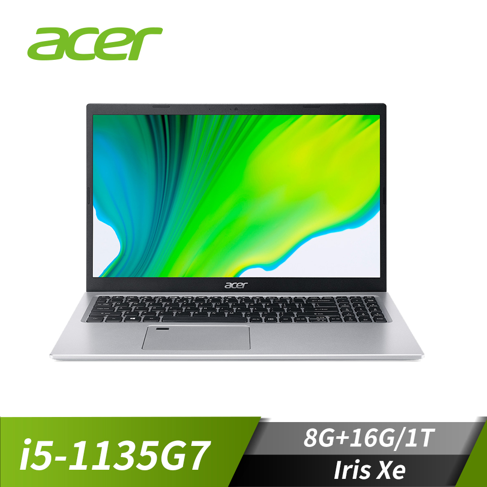 【改裝機】宏碁 ACER Aspire 5 筆記型電腦 14"(i5-1135G7/8G+16G/1T/Iris Xe/W10)銀(記憶體升級版) - 主要圖片