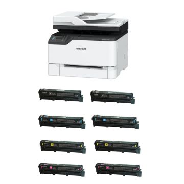 【優惠組合】FUJIFILM ApeosPort C2410SD 彩色雷射多功能複合機+ 標準量四色碳粉匣(1.5K)*2組