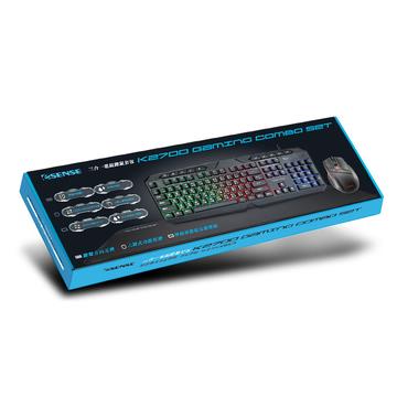 Esense K2700BK發光鍵鼠墊三合一套包