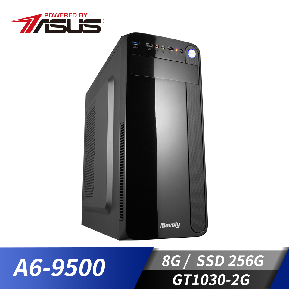 華碩平台[碧峰騎士]A6雙核獨顯SSD電腦(A6-9500/A320M/8G/GT1030/256G)