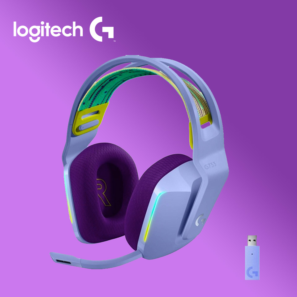 羅技 Logitech G733 無線RGB炫光電競耳麥 莫蘭紫