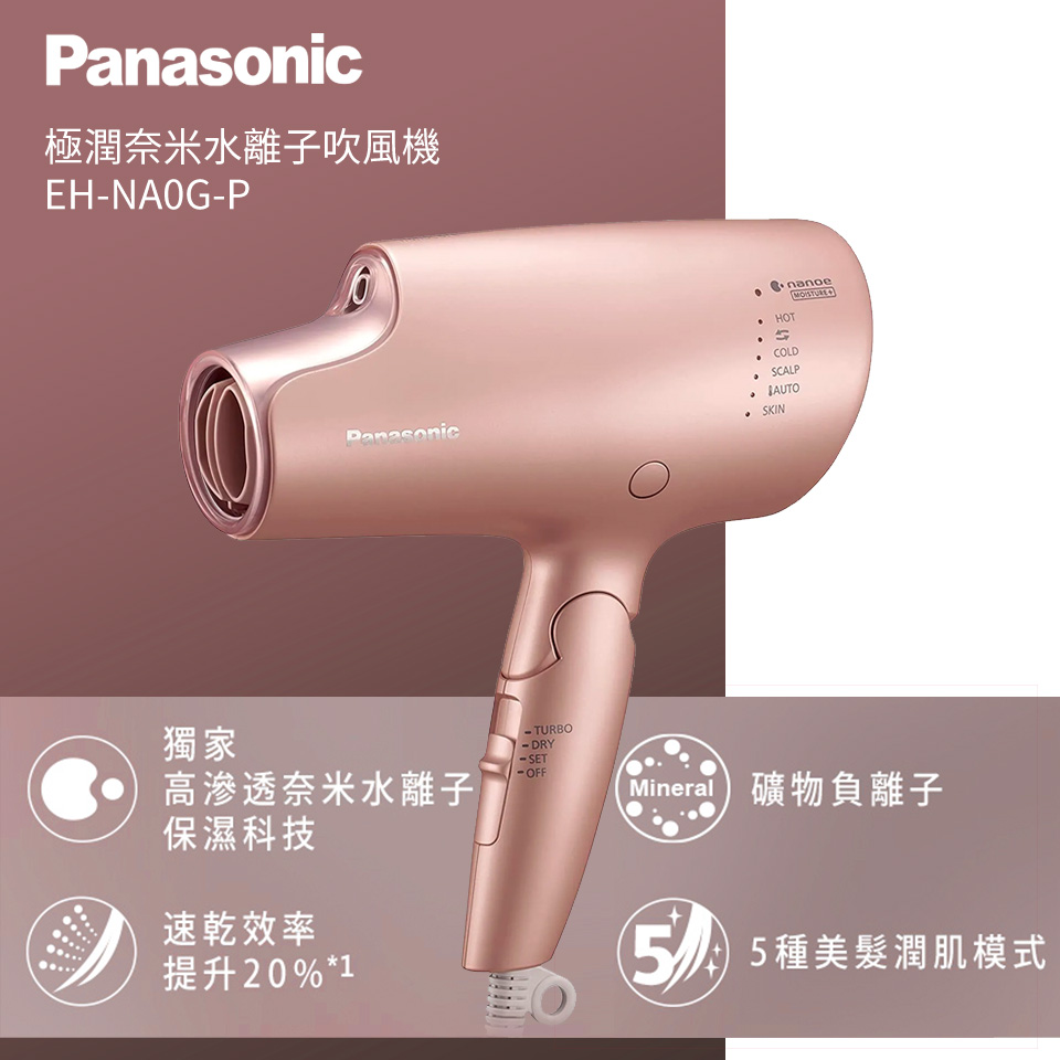 國際Panasonic奈米水離子吹風機EH-NA0G-P | 燦坤線上購物~燦坤實體守護
