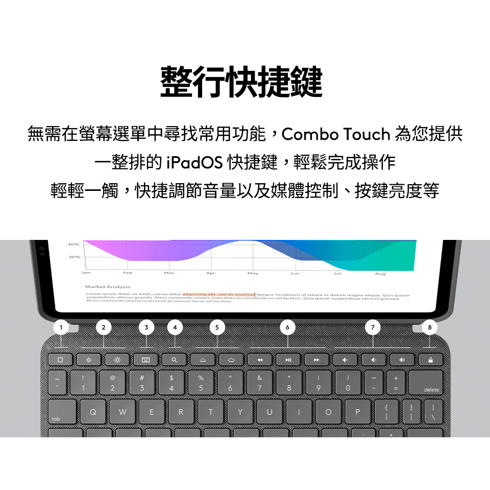 羅技 Logitech Combo Touch 鍵盤保護殼 附觸控式軌跡板 11'' 注音版 - 細節圖 2