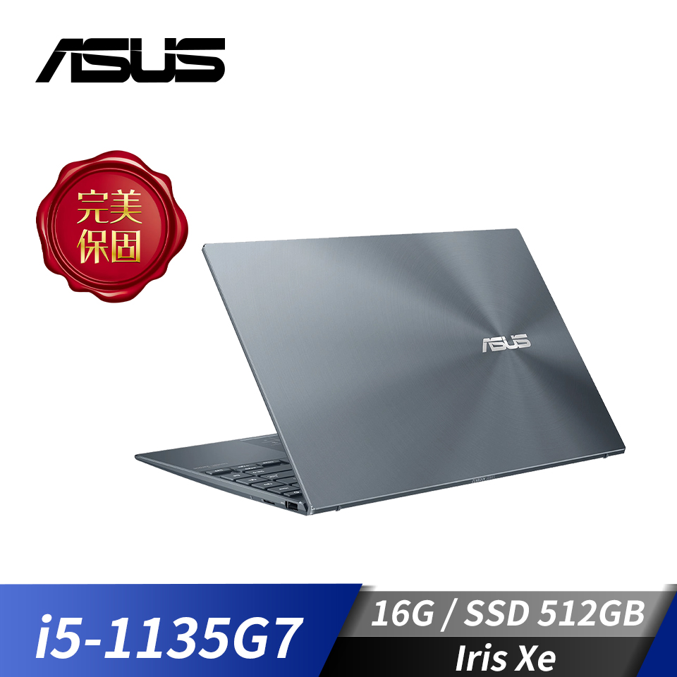 華碩 ASUS ZenBook 14 筆記型電腦 14"(i5-1135G7/16G/512G/Iris Xe/W11)綠松灰