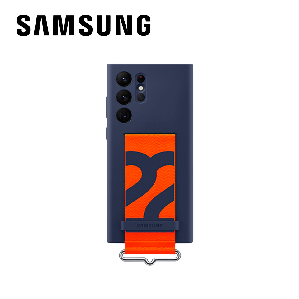 SAMSUNG S22U矽膠薄型背蓋(附指環帶)藍