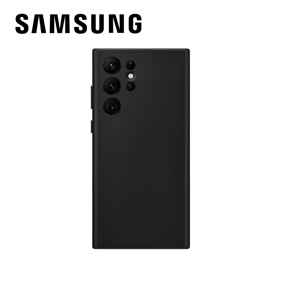SAMSUNG Galaxy S22 Ultra 皮革背蓋 黑