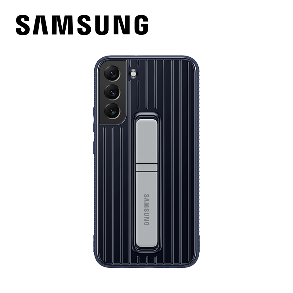 SAMSUNG S22+ 立架式保護背蓋藍