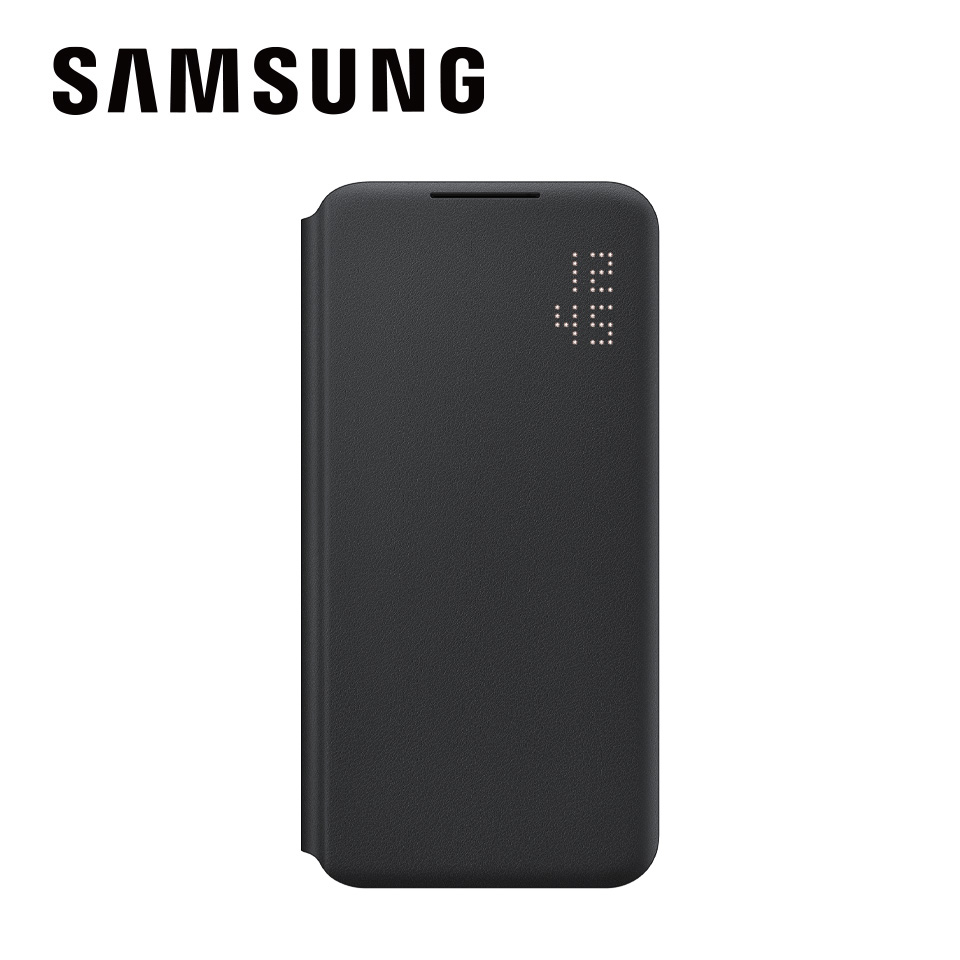 SAMSUNG Galaxy S22+ LED皮革翻頁式皮套黑