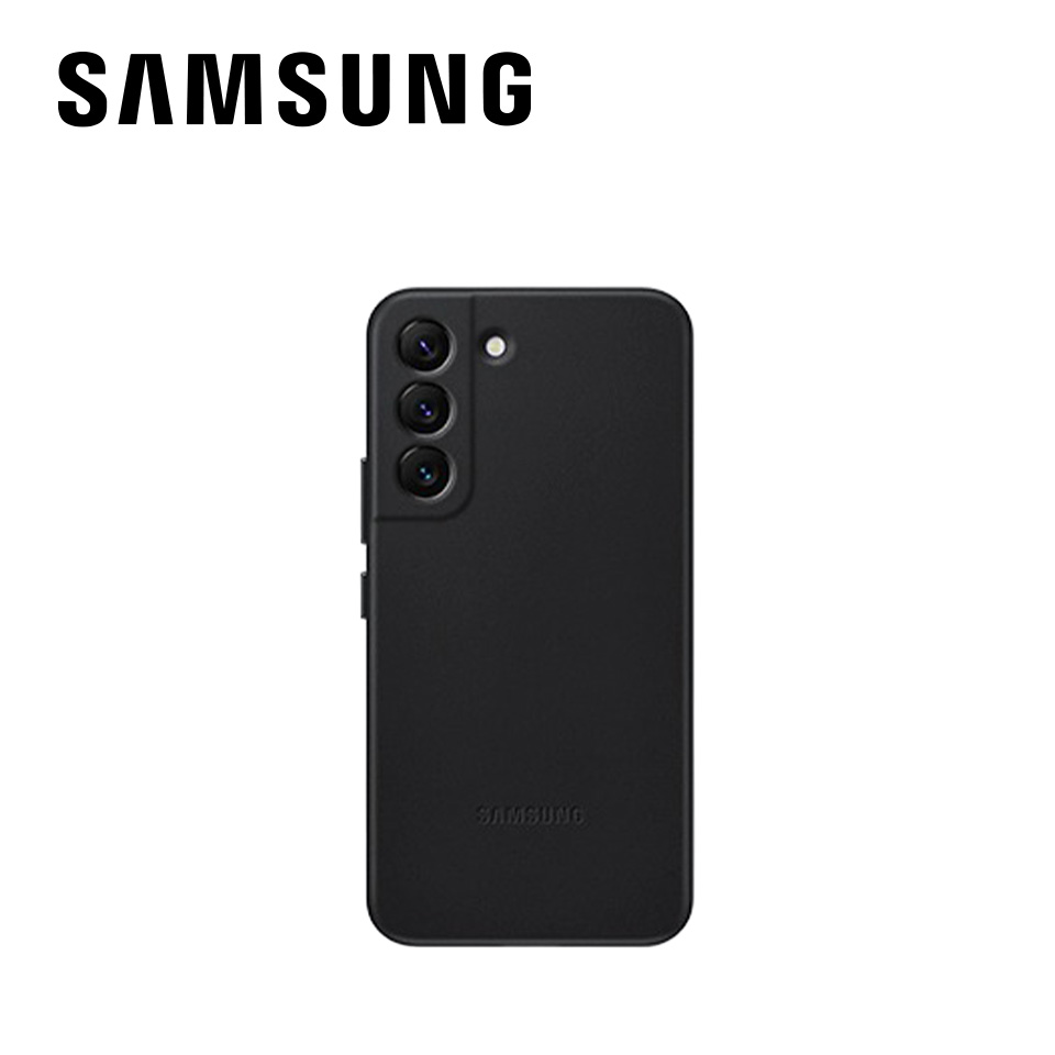 SAMSUNG Galaxy S22 皮革背蓋黑