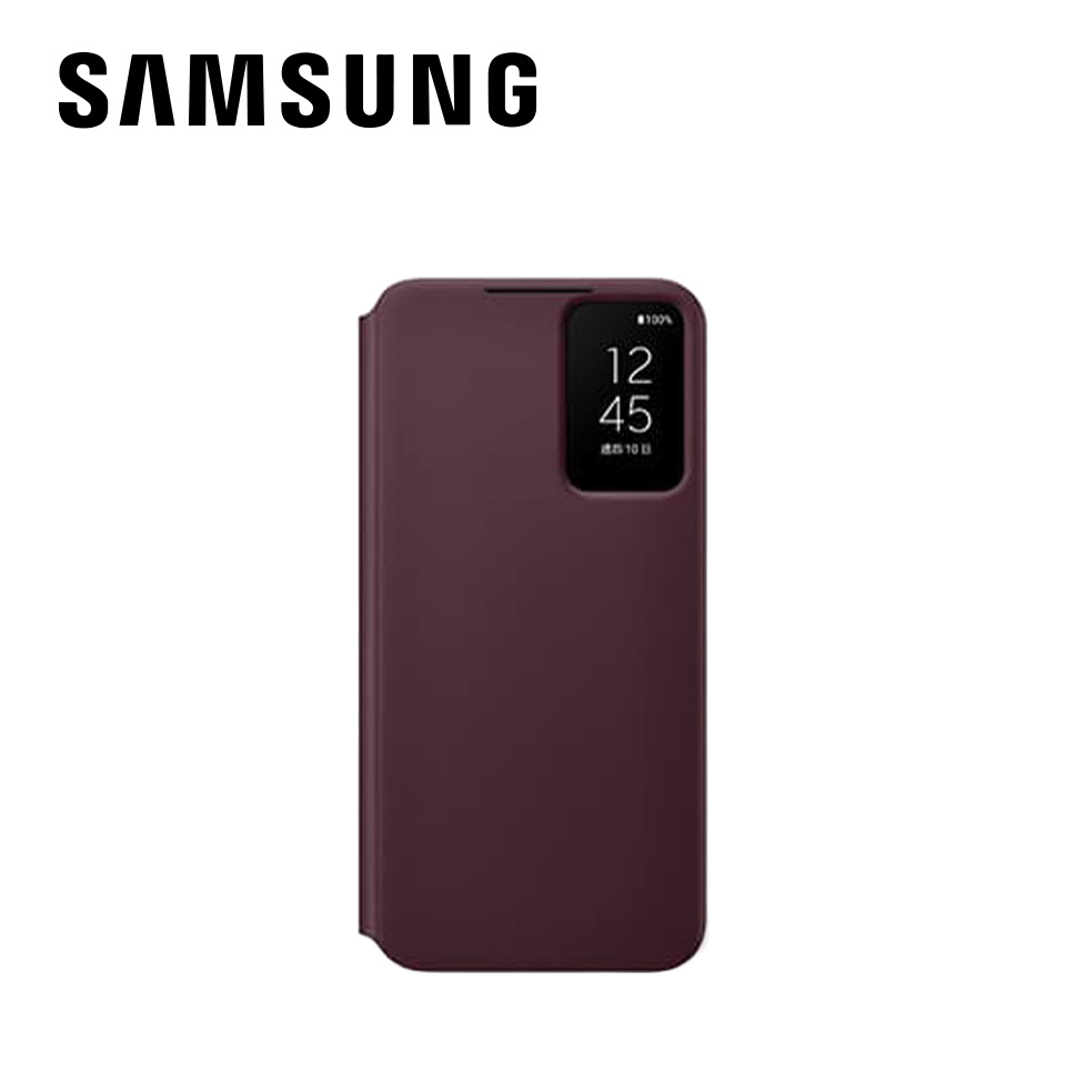SAMSUNG Galaxy S22 透視感應皮套勃根地紅