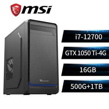 微星平台i7十二核獨顯SSD電腦(i7-12700/B660M/16G/GTX1050Ti/500G+1T)