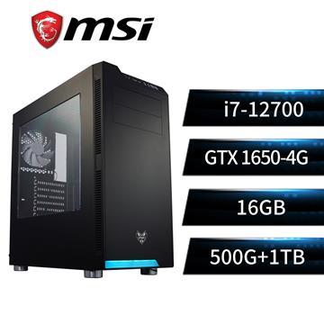 微星平台i7十二核獨顯SSD電腦(i7-12700/B660M/16G/GTX1650/500G+1T)