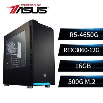 華碩平台[墨風猛士]R5六核獨顯SSD電腦(R5-4650G/A520M/16G/RTX3060/500G)