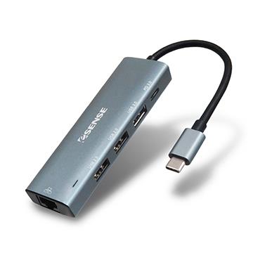 Esense Type-C to LAN/USB/PD轉接器