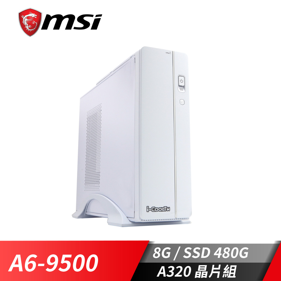 微星平台A6雙核效能SSD電腦(A6-9500/A320M/8G/480G)