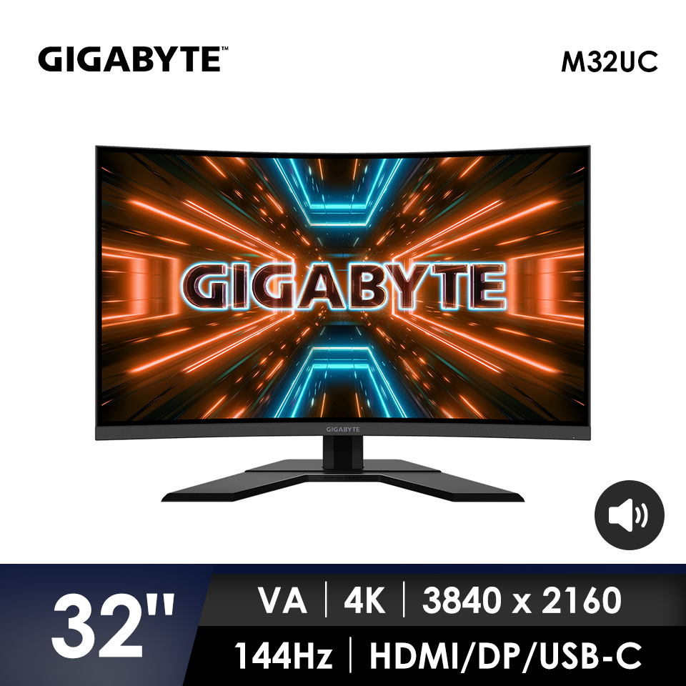 技嘉 GIGABYTE 4K曲面電競螢幕 32型