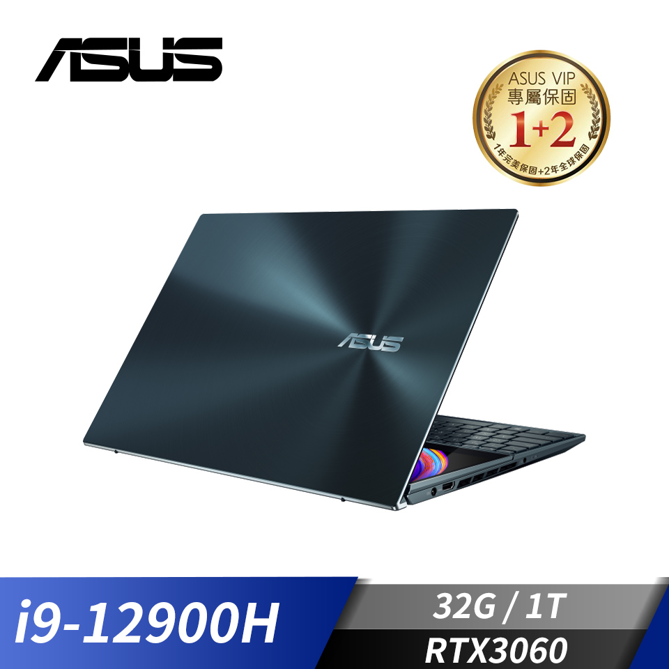 華碩 ASUS Zenbook Pro Duo 15 OLED 筆記型電腦 15.6"(i9-12900H/32G/1T/RTX3060/W11)藍