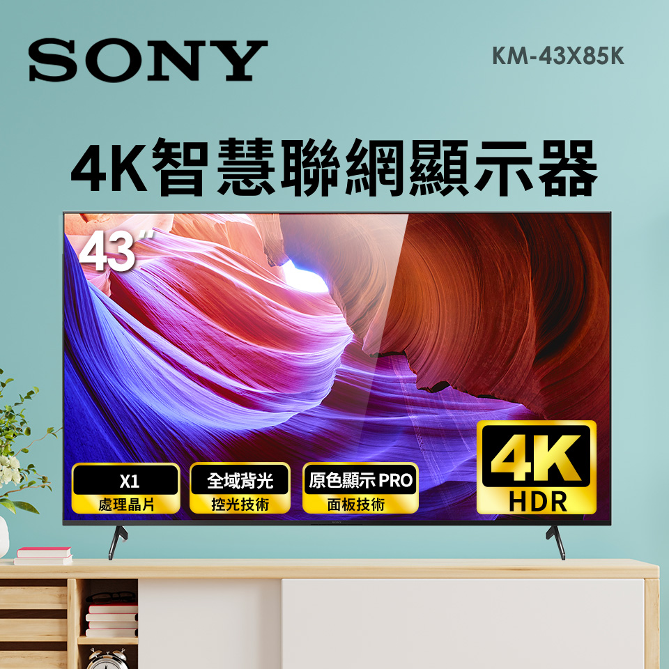 索尼 SONY 43型4K LED智慧連網顯示器